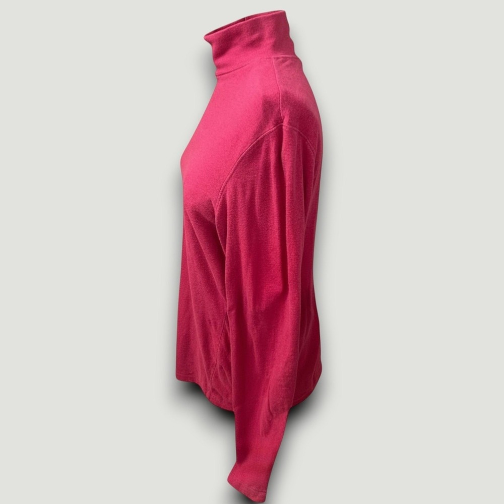 Croft & Barrow Top Womens M Cotton Pink Casual Modest Minimalist Mock Neck - Picture 4 of 7